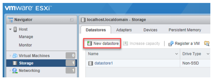 create new datastore